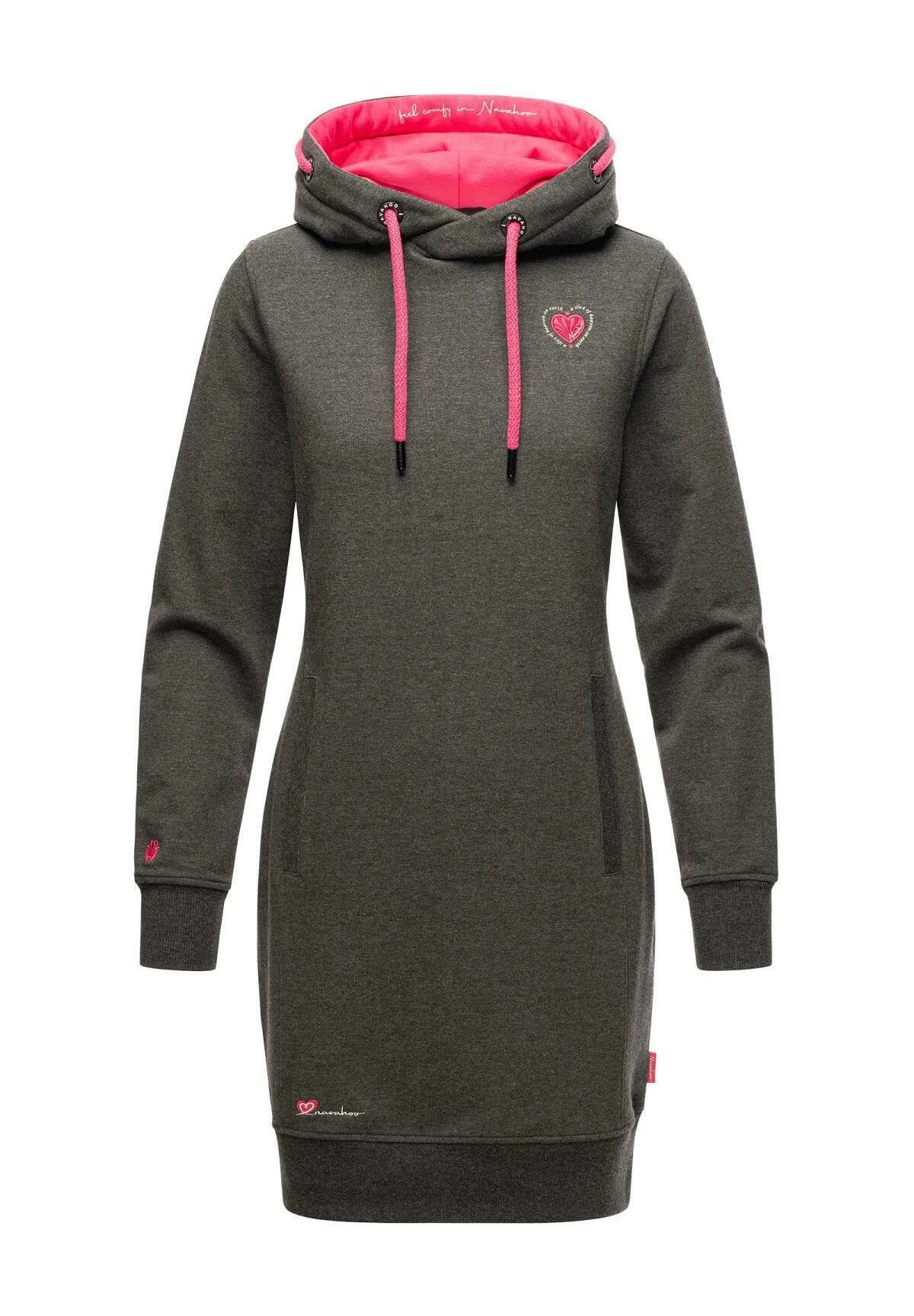 Navahoo Jurk - Dark Grey Melange 5 Navahoo Jurk - Dark Grey Melange - Afbeelding 4