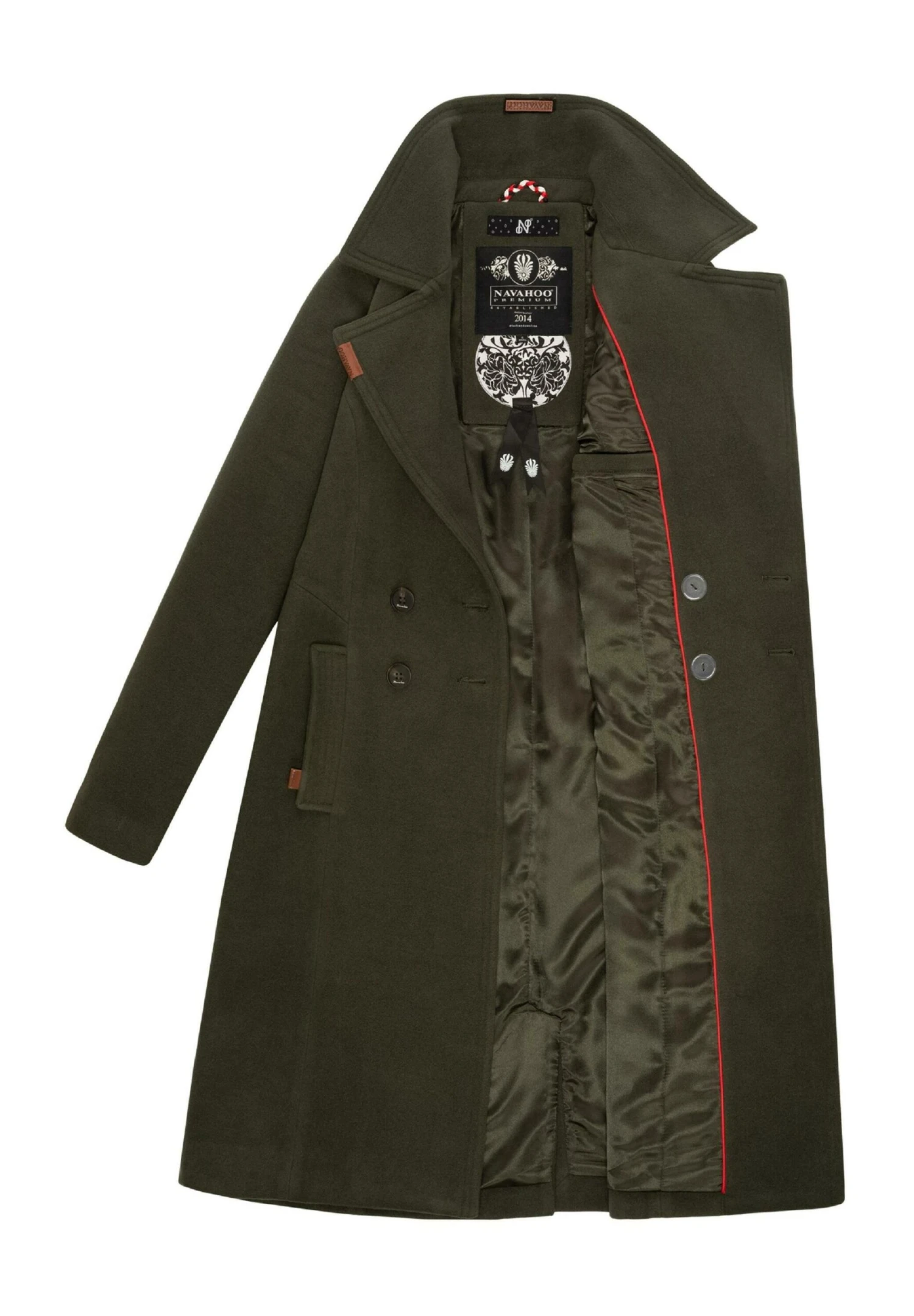 Navahoo Wooly - Halflange Jas - Dark Green 8 Navahoo Wooly - Halflange Jas - Dark Green - Image 6