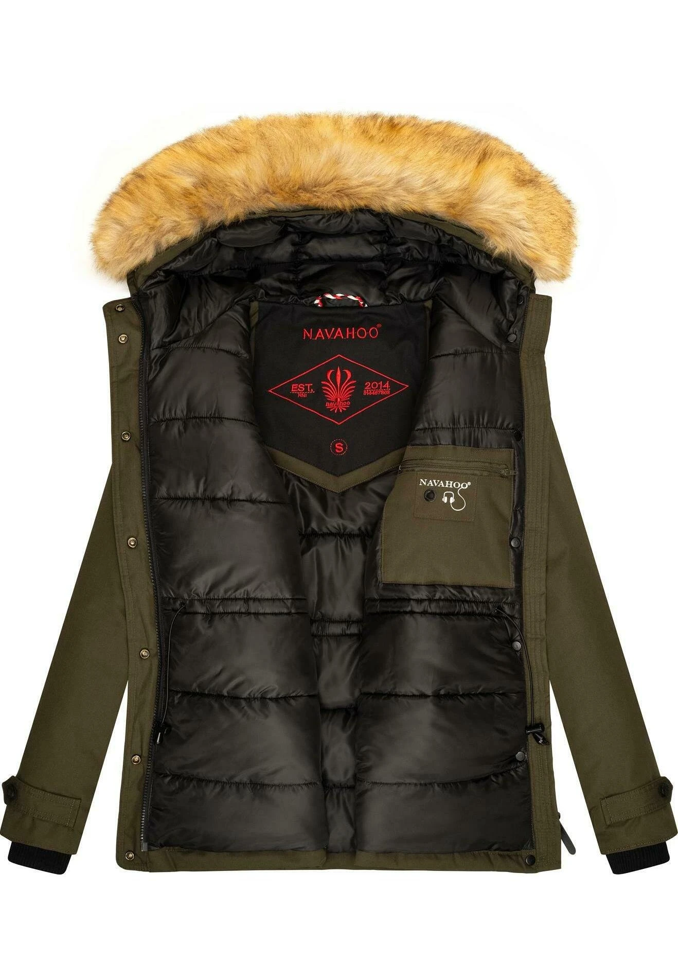 Navahoo Laura - Winterjas - Olive 6 Navahoo Laura - Winterjas - Olive - Afbeelding 4