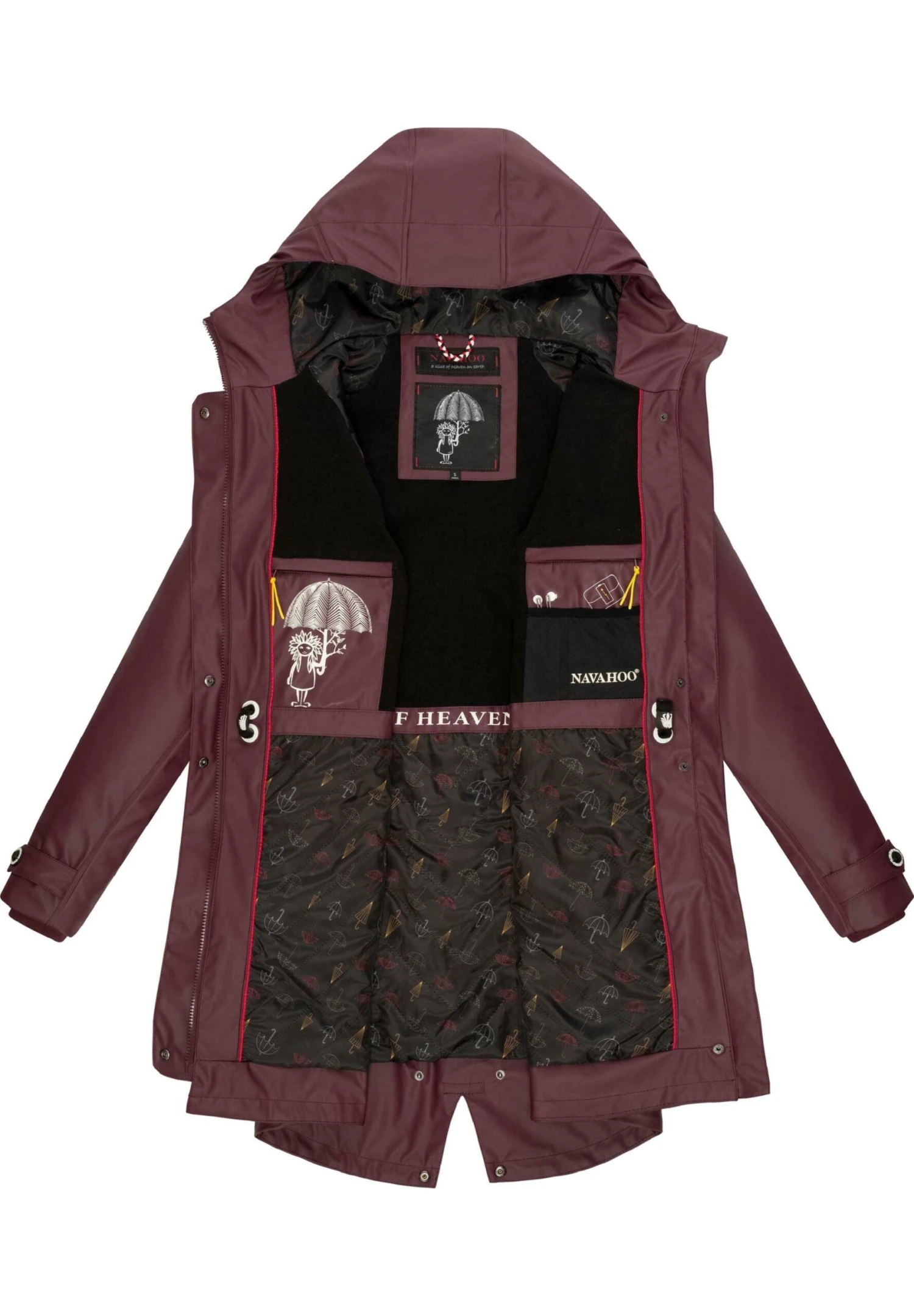 Navahoo Rainy Flower - Parka - Dark Red Melange 6 Navahoo Rainy Flower - Parka - Dark Red Melange - Image 4