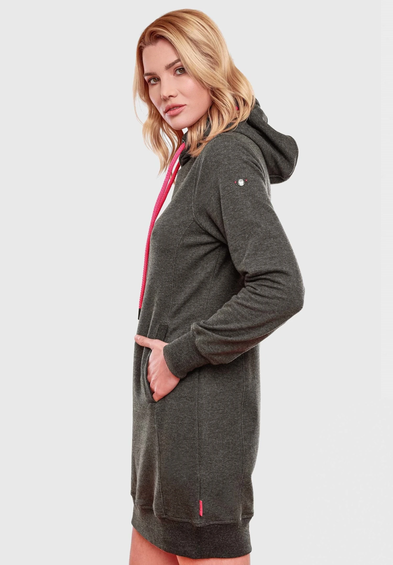 Navahoo Jurk - Dark Grey Melange 4 Navahoo Jurk - Dark Grey Melange - Afbeelding 3