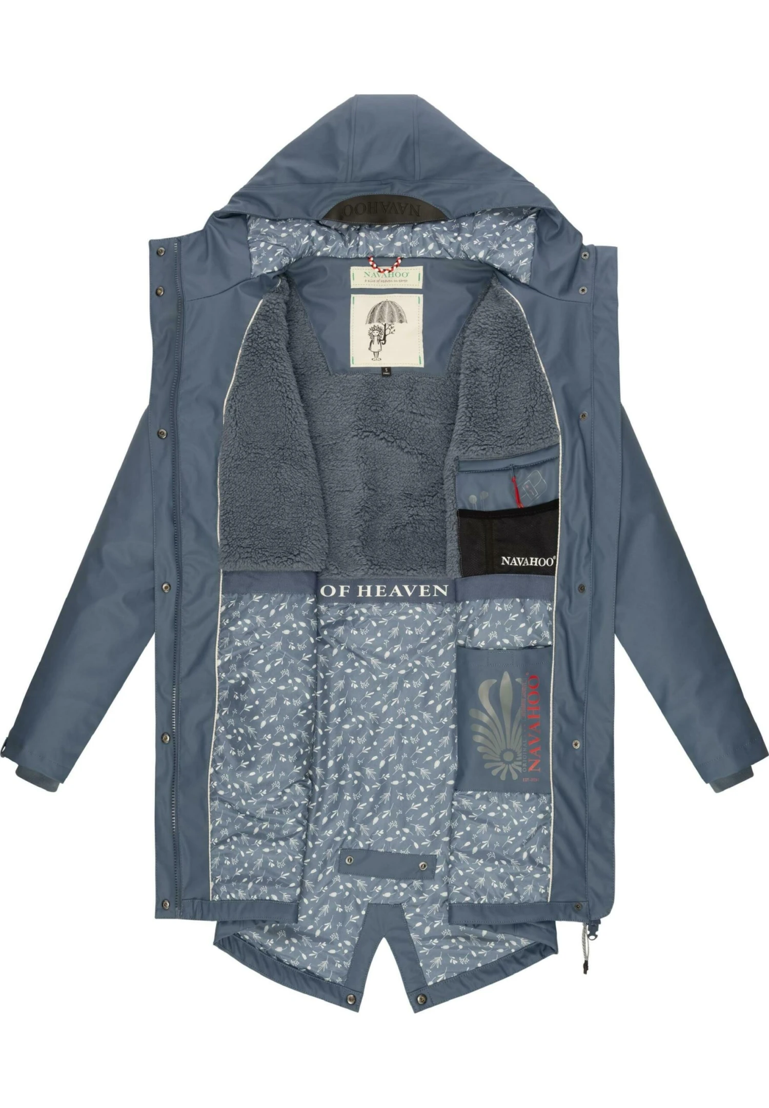 Navahoo Flower Of Ocean - Parka - Dusty Blue 6 Navahoo Flower Of Ocean - Parka - Dusty Blue - Afbeelding 4