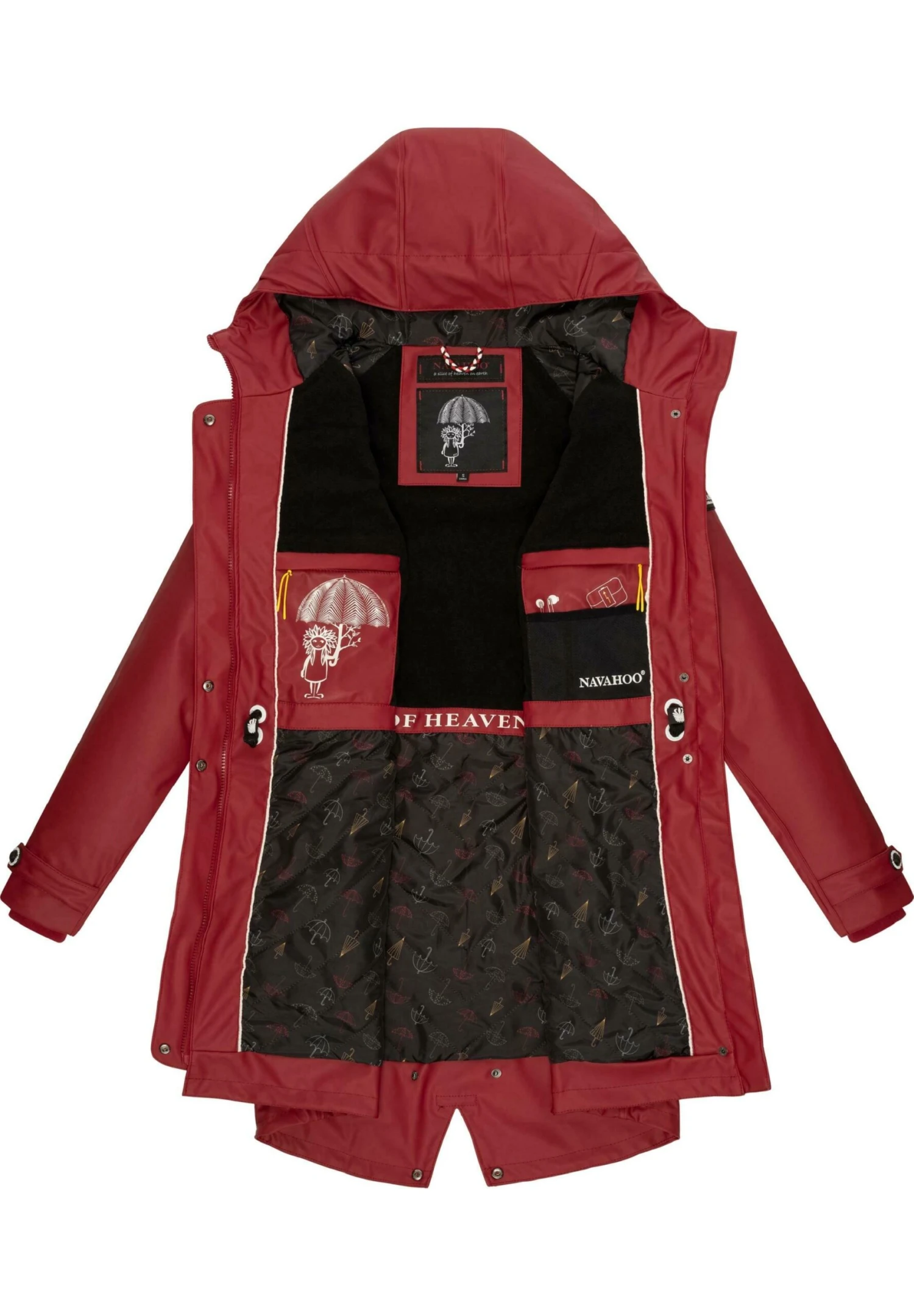 Navahoo Rainy Flower - Parka - Blood Red 6 Navahoo Rainy Flower - Parka - Blood Red - Image 4