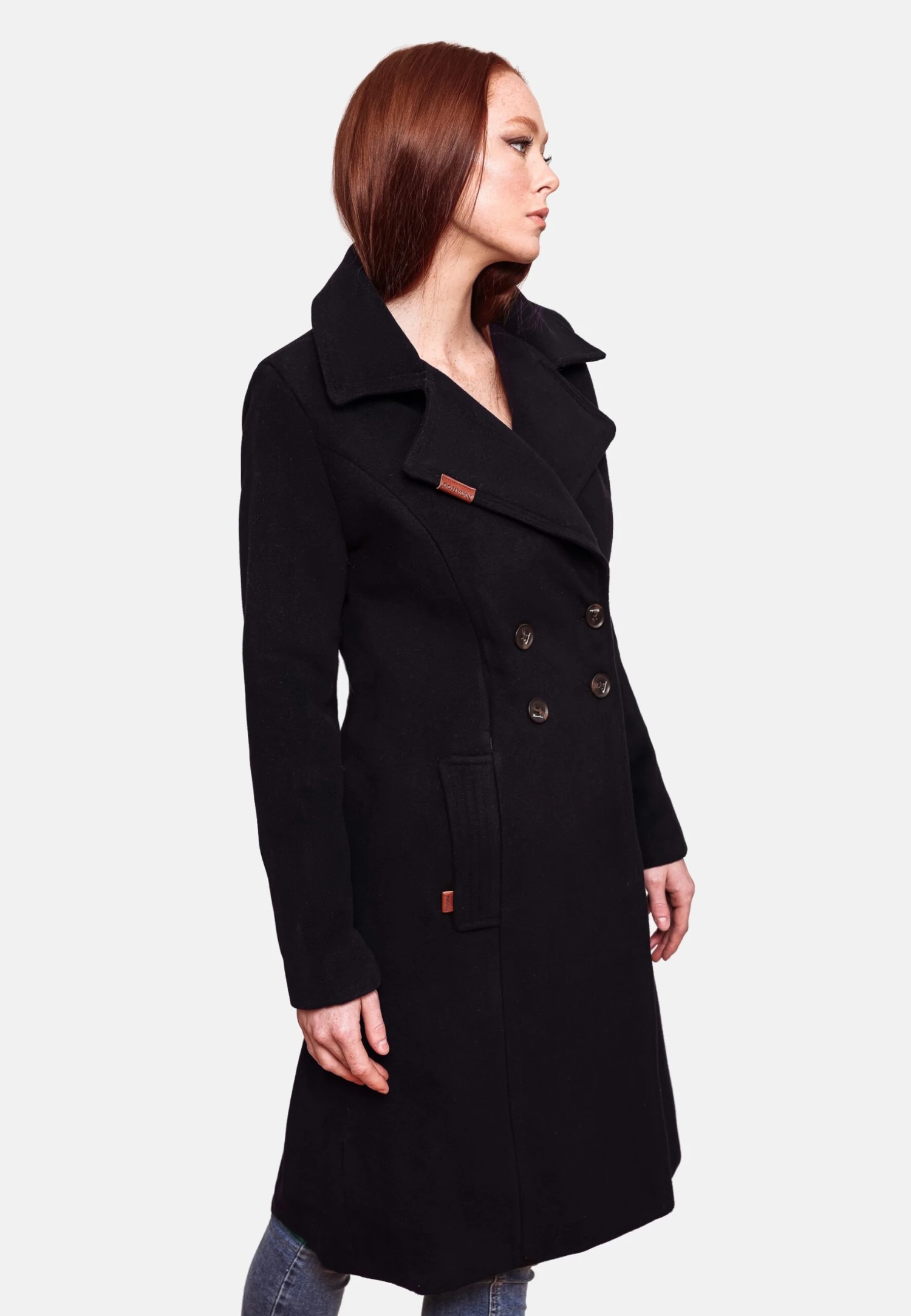 Navahoo Wooly - Halflange Jas - Black 6 Navahoo Wooly - Halflange Jas - Black - Image 4