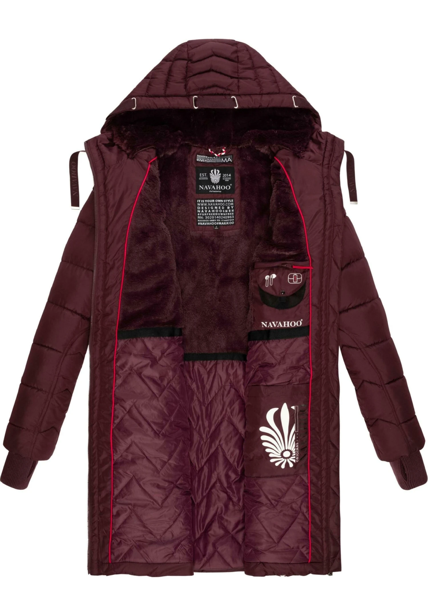 Navahoo Winterjas - Dark Red Melange 10 Navahoo Winterjas - Dark Red Melange - Image 8